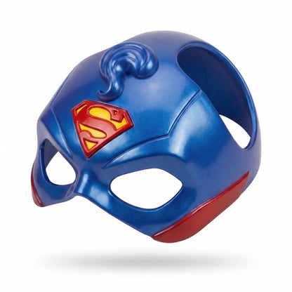 Man of Steel pet mask on a cat