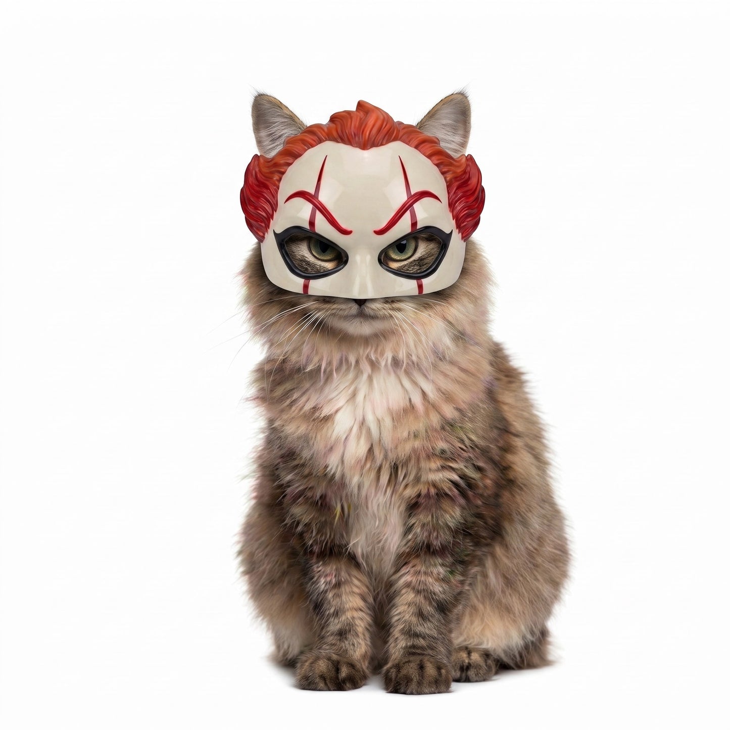 Killer Clown Pet Mask on a pet